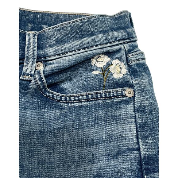M164 7 FOR ALL MANKIND Women's High Waist Ankle Skinny Jeans Floral Size 26 - Picture 4 of 16